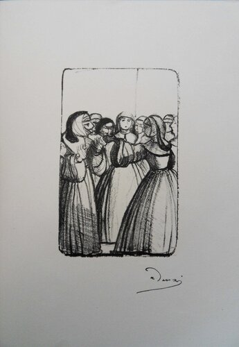 Au couvent, Conversation entre religieuses, Lithographie originale signée de André Derain, Impresión a la venta en Singulart