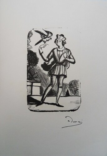 Oiseaux, le fauconnier, Lithographie originale signée par André Derain, Édition en vente sur Singulart