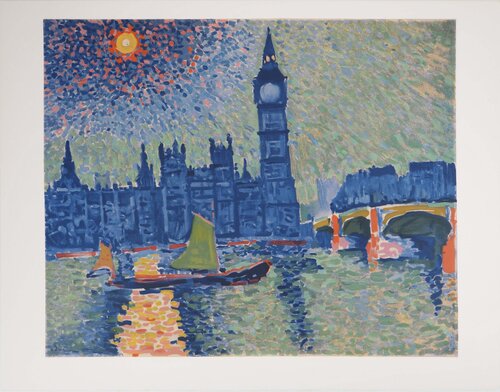 Londres, La Tamise et Big Ben, Lithographie signée par André Derain, Édition en vente sur Singulart