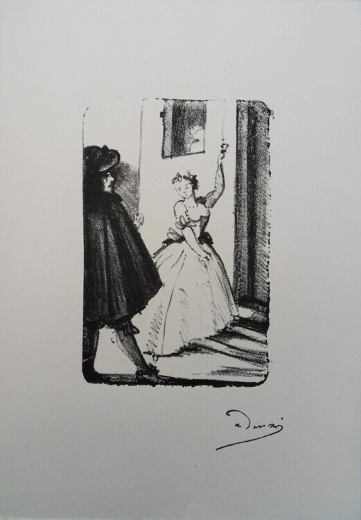 Invitation, Vous voulez monter, Lithographie originale signée André Derain