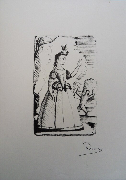 Départ, un dernier au revoir, Lithographie originale signée André Derain