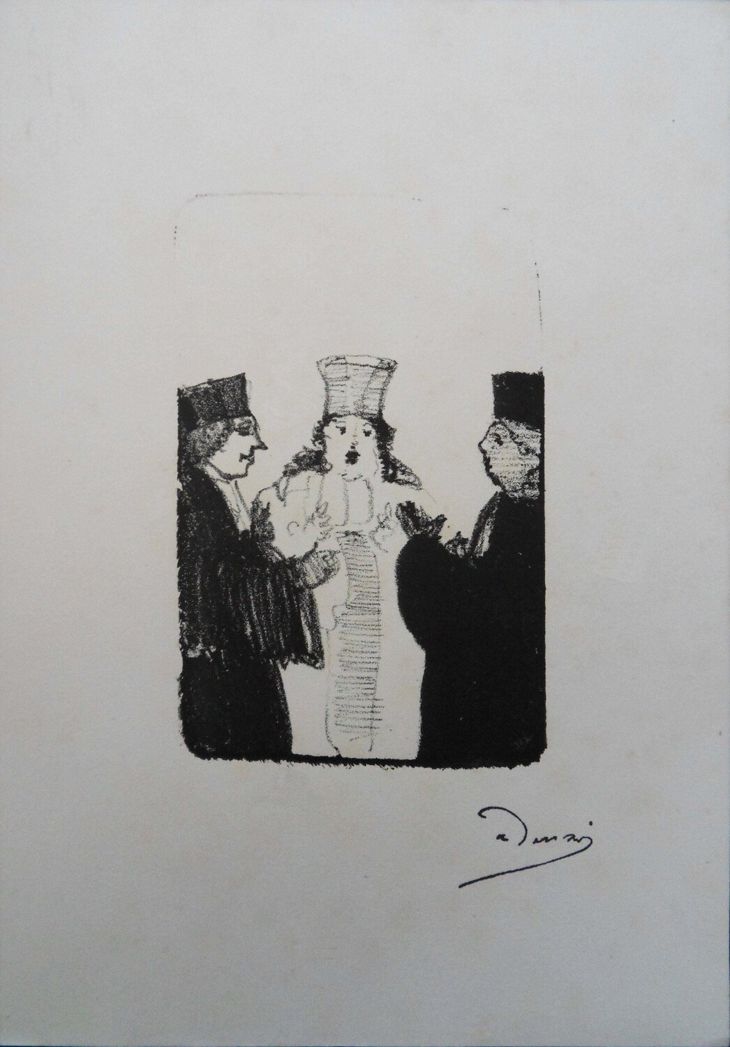Justice, Juge et Avocats, Lithographie originale signée André Derain Impresión en venta