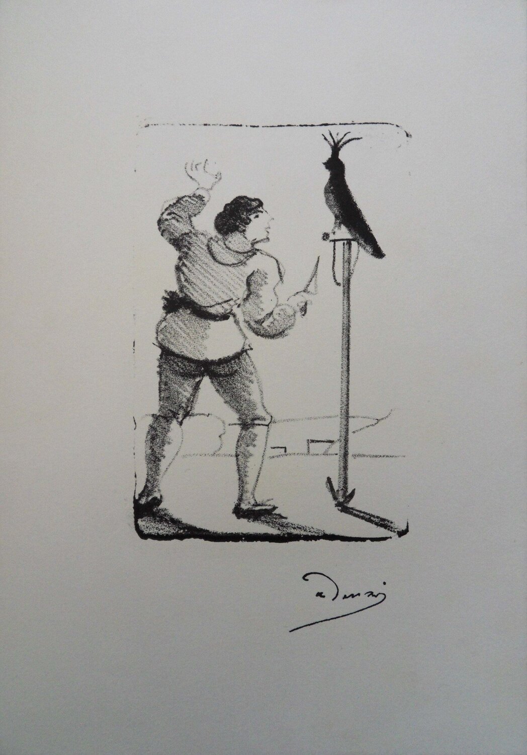 L’éleveur d’oiseau, Lithographie originale signée André Derain Print for sale