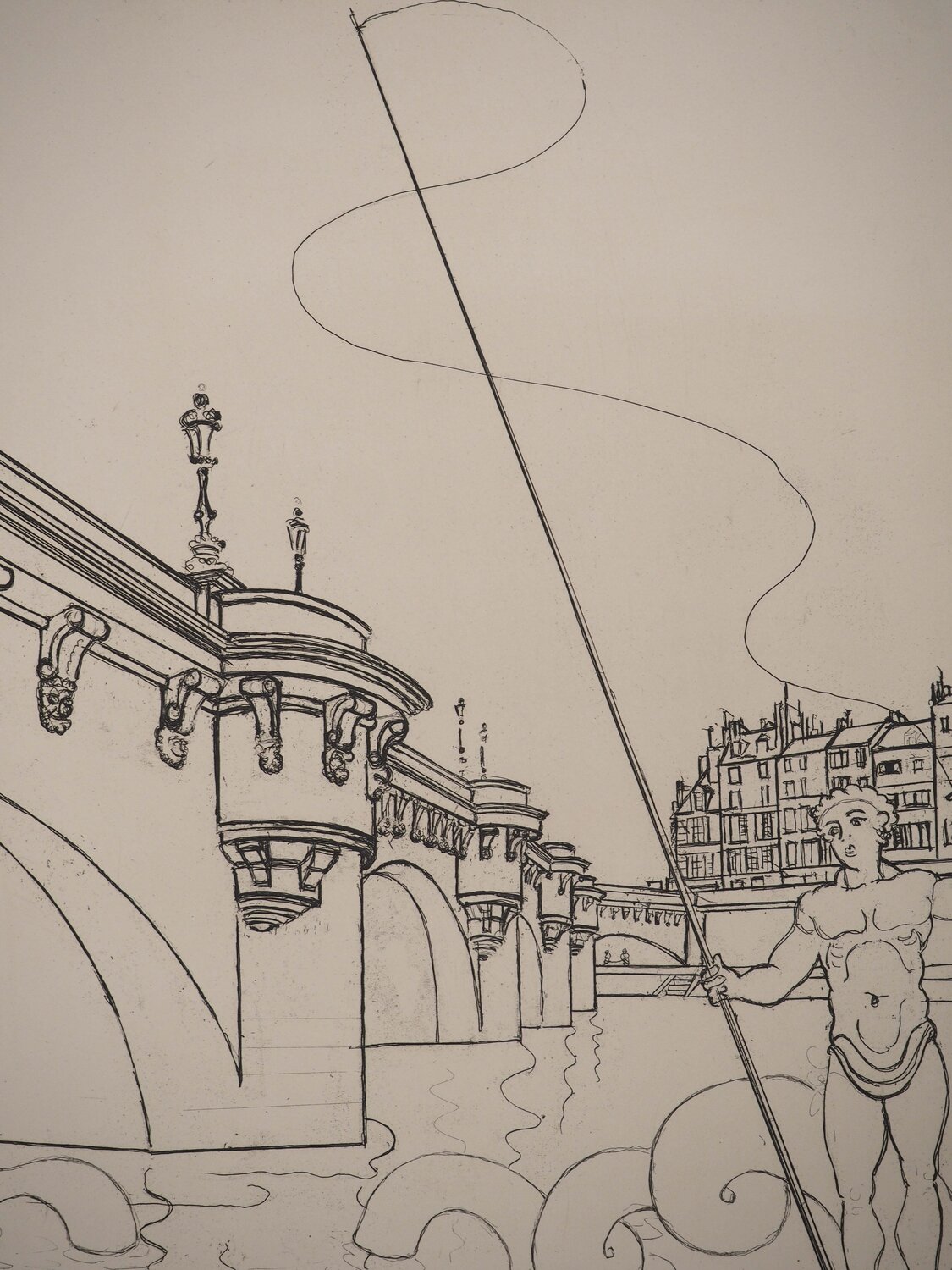 La sirène du Pont Neuf, Gravure originale signée André Derain Druck zu verkaufen