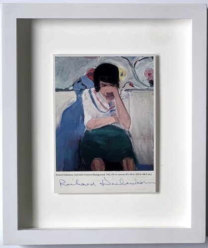 Art Card: Richard Diebenkorn -Girl With Flowered Background, 1962 (Hand Signed by Richard Diebenkorn) by Richard Diebenkorn, 版画 for Sale on Singulart