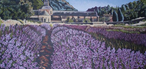 Lavandas en la Abadilla de Senanque van Pedro Diego Alvarado-Rivera, Afdruk te koop op Singulart