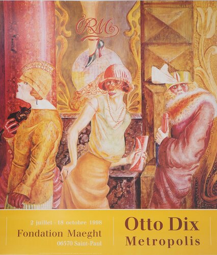 Metropolis, 3 femmes, Affiche originale d'époque by Otto Dix, 版画 for Sale on Singulart