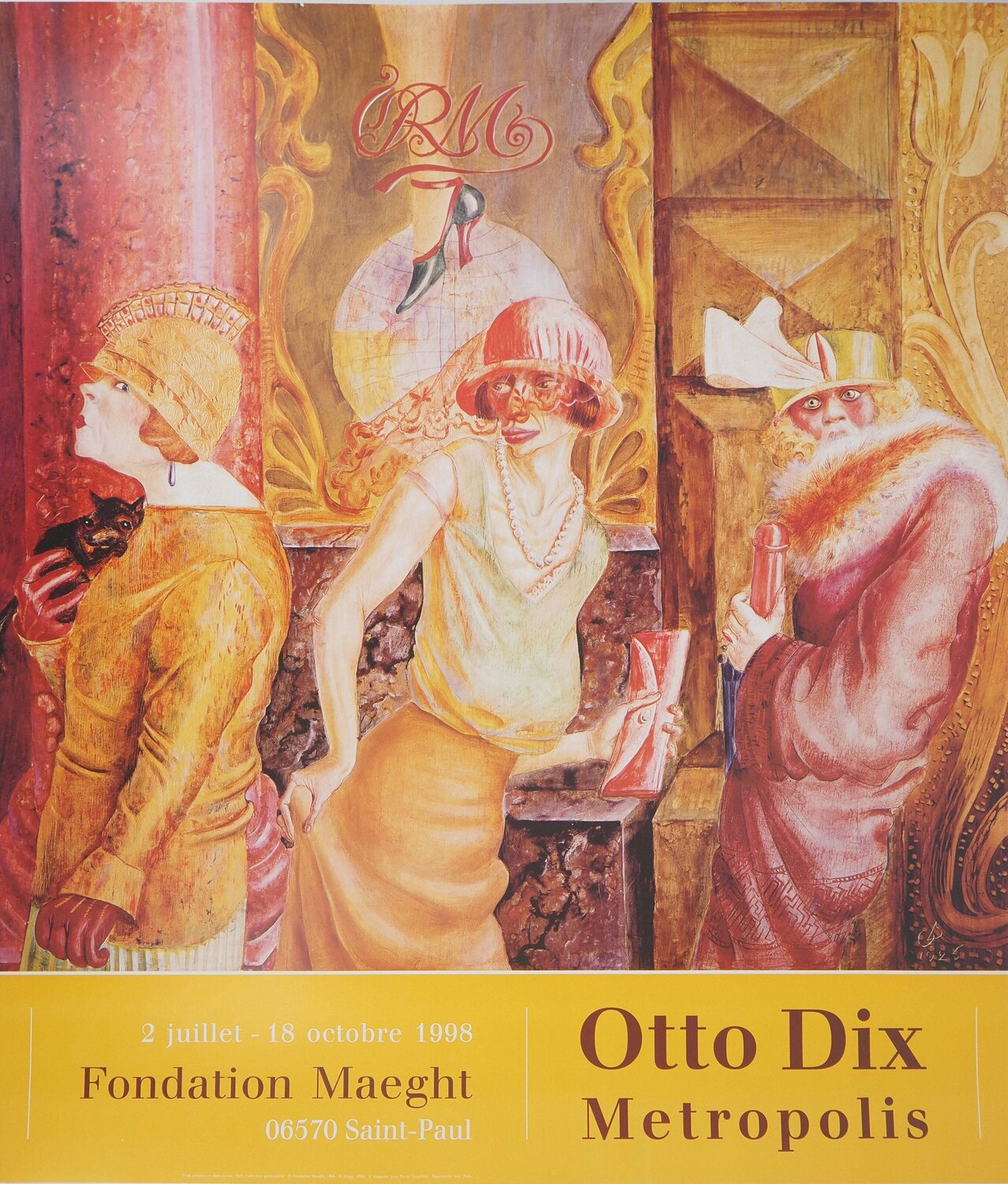 Metropolis, 3 femmes, Affiche originale d'époque Otto Dix Print for sale