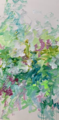 Daisy Daffodil And Dahlias (quadtych) van Darlene Watson, Schilderij te koop op Singulart