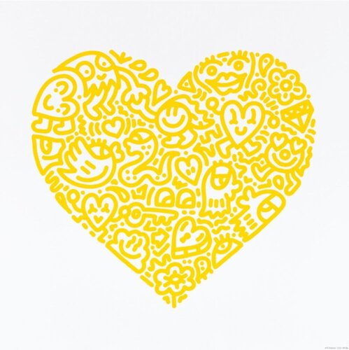 Mr Doodle Pop Heart - Unlocked Heart (Yellow) von Mr Doodle, Druck kaufen auf Singulart