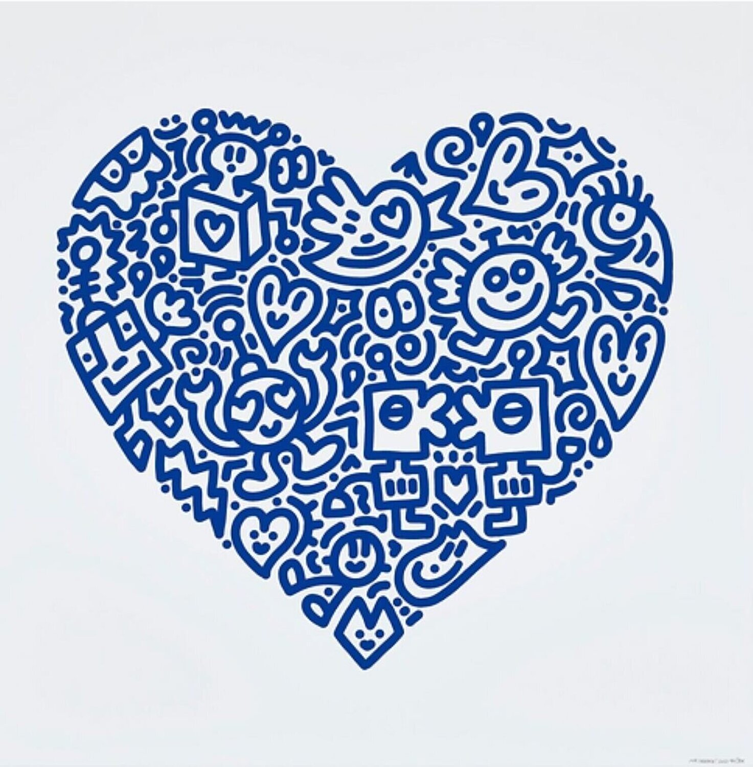 Mr Doodle Pop Heart - Robot Kiss - Blue Mr Doodle Druck zu verkaufen