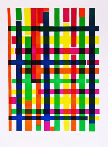 Untitled Mid Century Modern Geometric Abstraction (Deaccessioned from the Triton Museum in Santa Clara, CA) by Piero Dorazio, Print for Sale on Singulart
