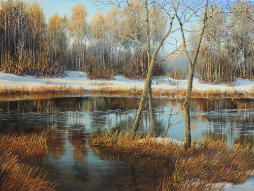 Farewell to Winter van Oleg Riabchuk, Schilderij te koop op Singulart