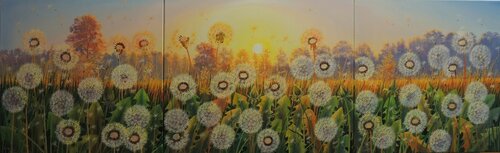 Dancing Dandelions - triptych van Oleg Riabchuk, Schilderij te koop op Singulart