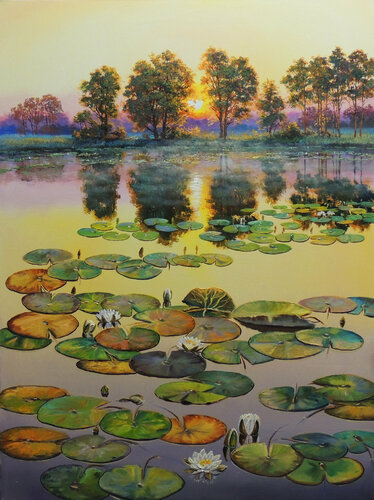 Water and Sky van Oleg Riabchuk, Schilderij te koop op Singulart
