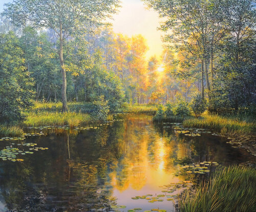 Evening Light van Oleg Riabchuk, Schilderij te koop op Singulart