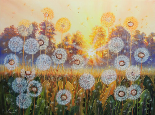 Blazing in Gold van Oleg Riabchuk, Schilderij te koop op Singulart