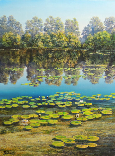 Where The Waterlilies Grow van Oleg Riabchuk, Schilderij te koop op Singulart