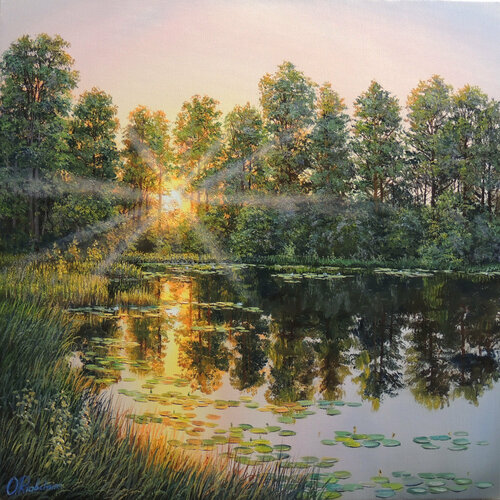 Last Rays of the Evening Sun van Oleg Riabchuk, Schilderij te koop op Singulart