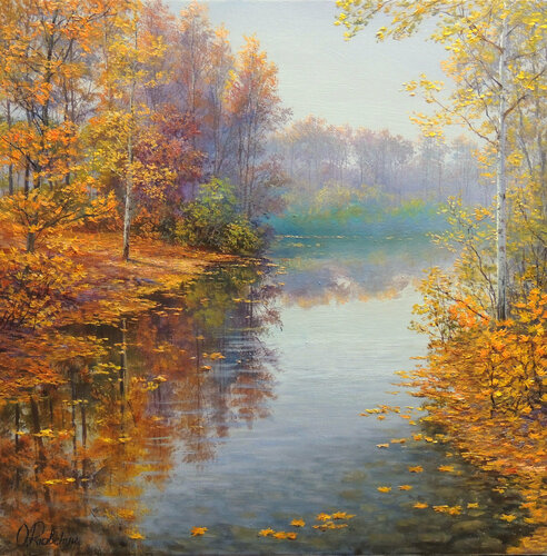 In the Stillness of Autumn van Oleg Riabchuk, Schilderij te koop op Singulart