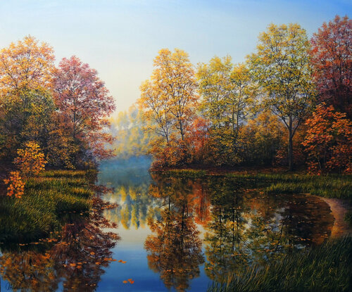 The Silence Of Autumn van Oleg Riabchuk, Schilderij te koop op Singulart