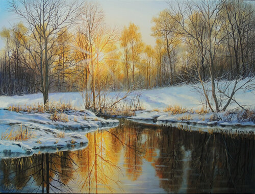 White Evening van Oleg Riabchuk, Schilderij te koop op Singulart