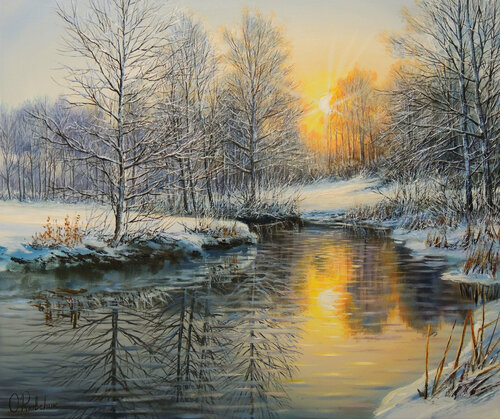 Frozen Sun van Oleg Riabchuk, Schilderij te koop op Singulart