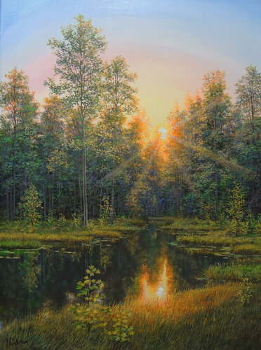 The Secret of the Sun van Oleg Riabchuk, Schilderij te koop op Singulart