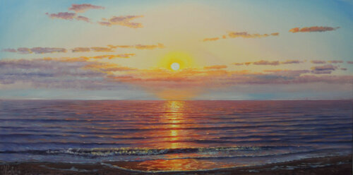 Evening at the Seashore van Oleg Riabchuk, Schilderij te koop op Singulart