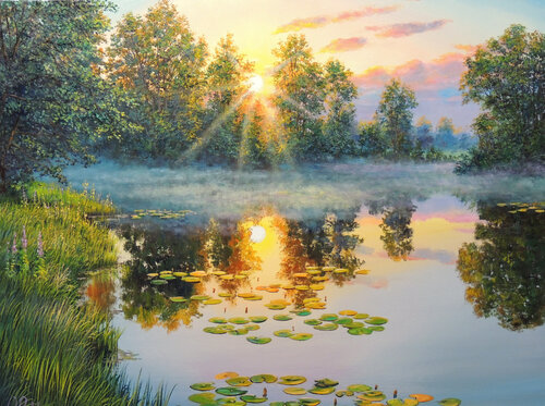 Evening Fog van Oleg Riabchuk, Schilderij te koop op Singulart