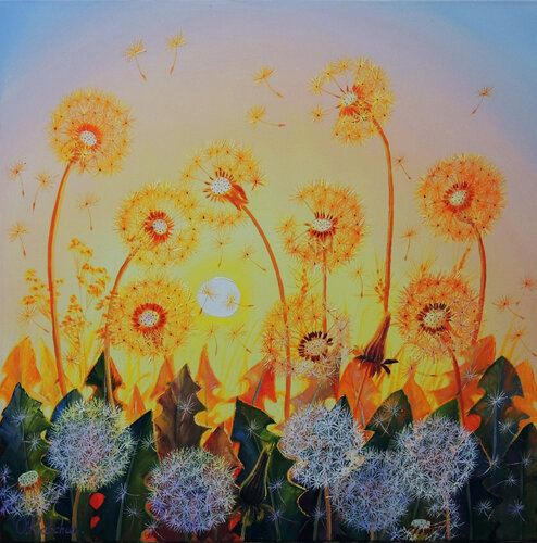 Playing at Sunset van Oleg Riabchuk, Schilderij te koop op Singulart