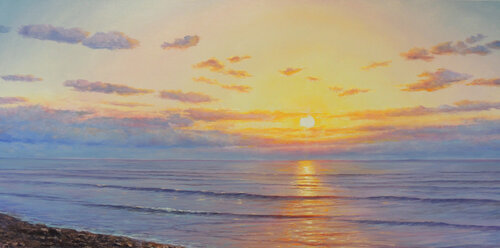 Wait until the Sun goes down. Ocean di Oleg Riabchuk, Pittura in vendita su Singulart