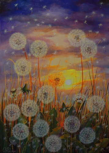 Evening Magic. Flowers von Oleg Riabchuk, Malerei kaufen auf Singulart
