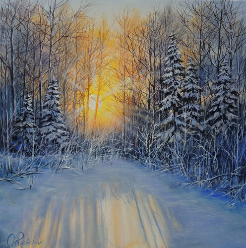 Blue Winter van Oleg Riabchuk, Schilderij te koop op Singulart