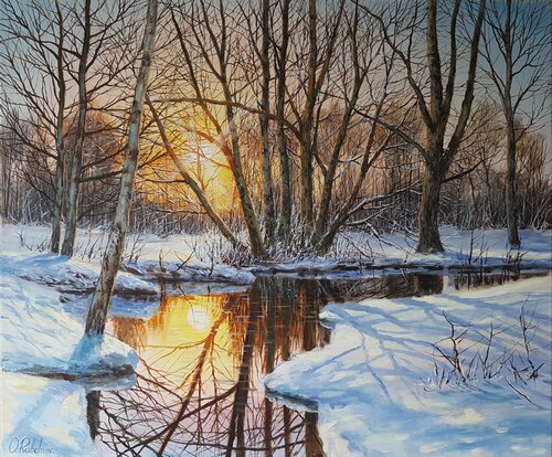 Winter Sun van Oleg Riabchuk, Schilderij te koop op Singulart