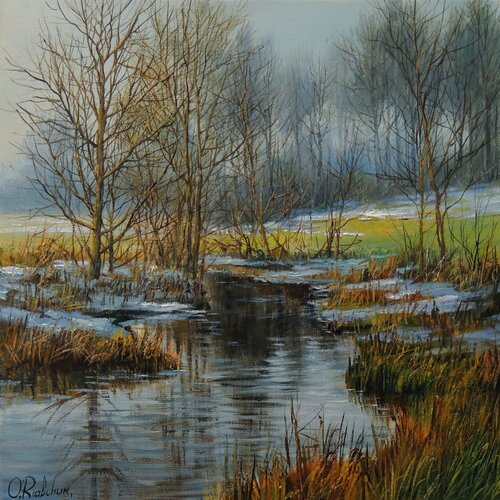 First Signs of Spring van Oleg Riabchuk, Schilderij te koop op Singulart