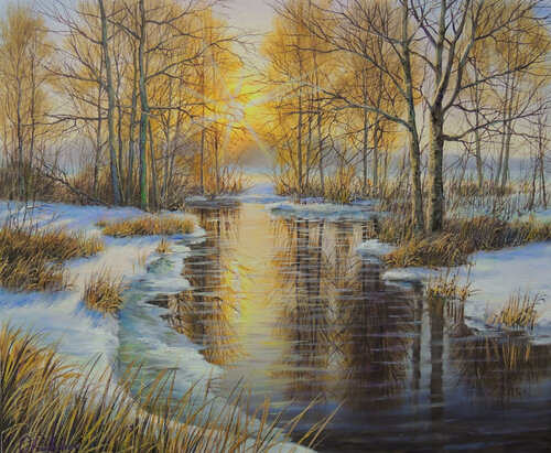 Winter Fairy Tale van Oleg Riabchuk, Schilderij te koop op Singulart