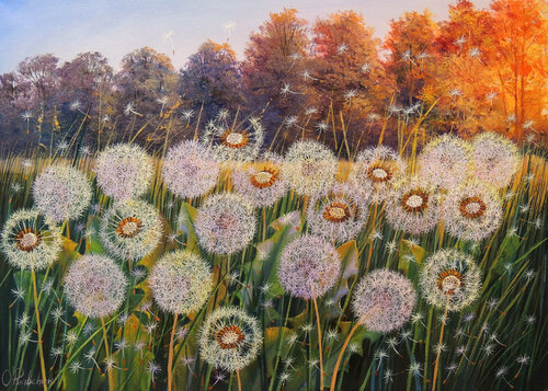 Beauty of the Day. Flowers di Oleg Riabchuk, Pittura in vendita su Singulart