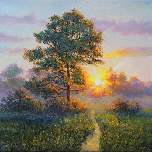 Last Message from the Sun van Oleg Riabchuk, Schilderij te koop op Singulart