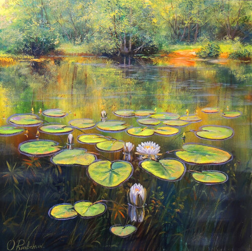 Memories of Green van Oleg Riabchuk, Schilderij te koop op Singulart