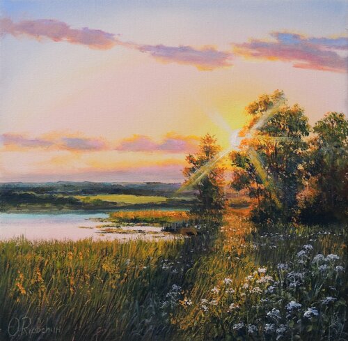 Sign from the Sun van Oleg Riabchuk, Schilderij te koop op Singulart