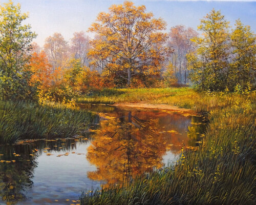 Gold of Nature van Oleg Riabchuk, Schilderij te koop op Singulart