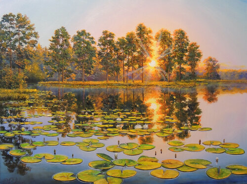 Enjoy the Silence. Evening di Oleg Riabchuk, Pittura in vendita su Singulart