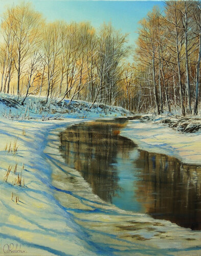 Embracing the Winter Sun van Oleg Riabchuk, Schilderij te koop op Singulart