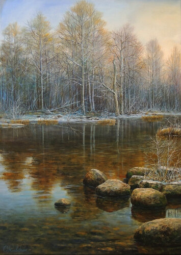 Frosted Stones by Oleg Riabchuk, Painting for Sale on Singulart