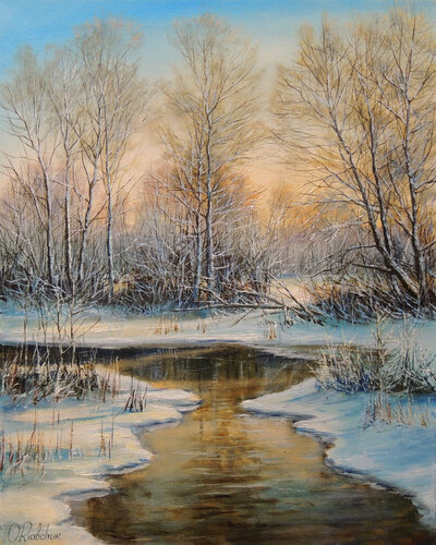 A Day in February van Oleg Riabchuk, Schilderij te koop op Singulart