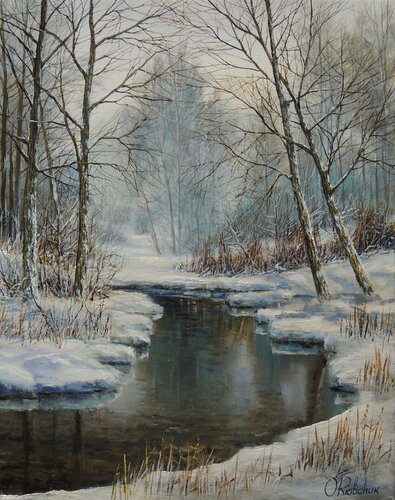 Winter Sleep di Oleg Riabchuk, Pittura in vendita su Singulart