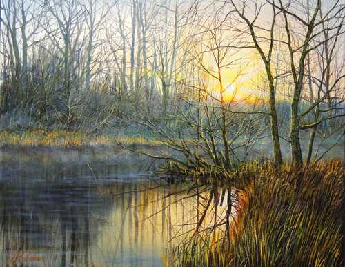 Sun in March di Oleg Riabchuk, Pittura in vendita su Singulart