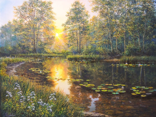 Catch the Sun at Sunset di Oleg Riabchuk, Pittura in vendita su Singulart