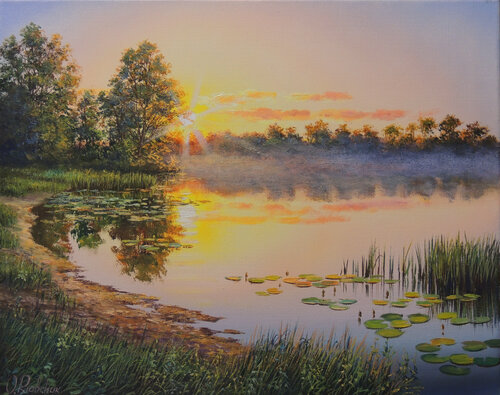 Misty Sunset von Oleg Riabchuk, Malerei kaufen auf Singulart